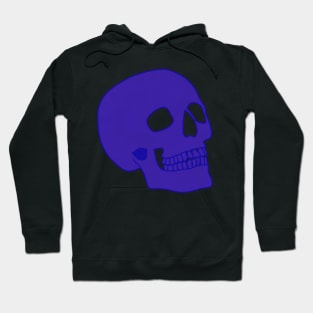 Minimal Neon Skull - blue Hoodie